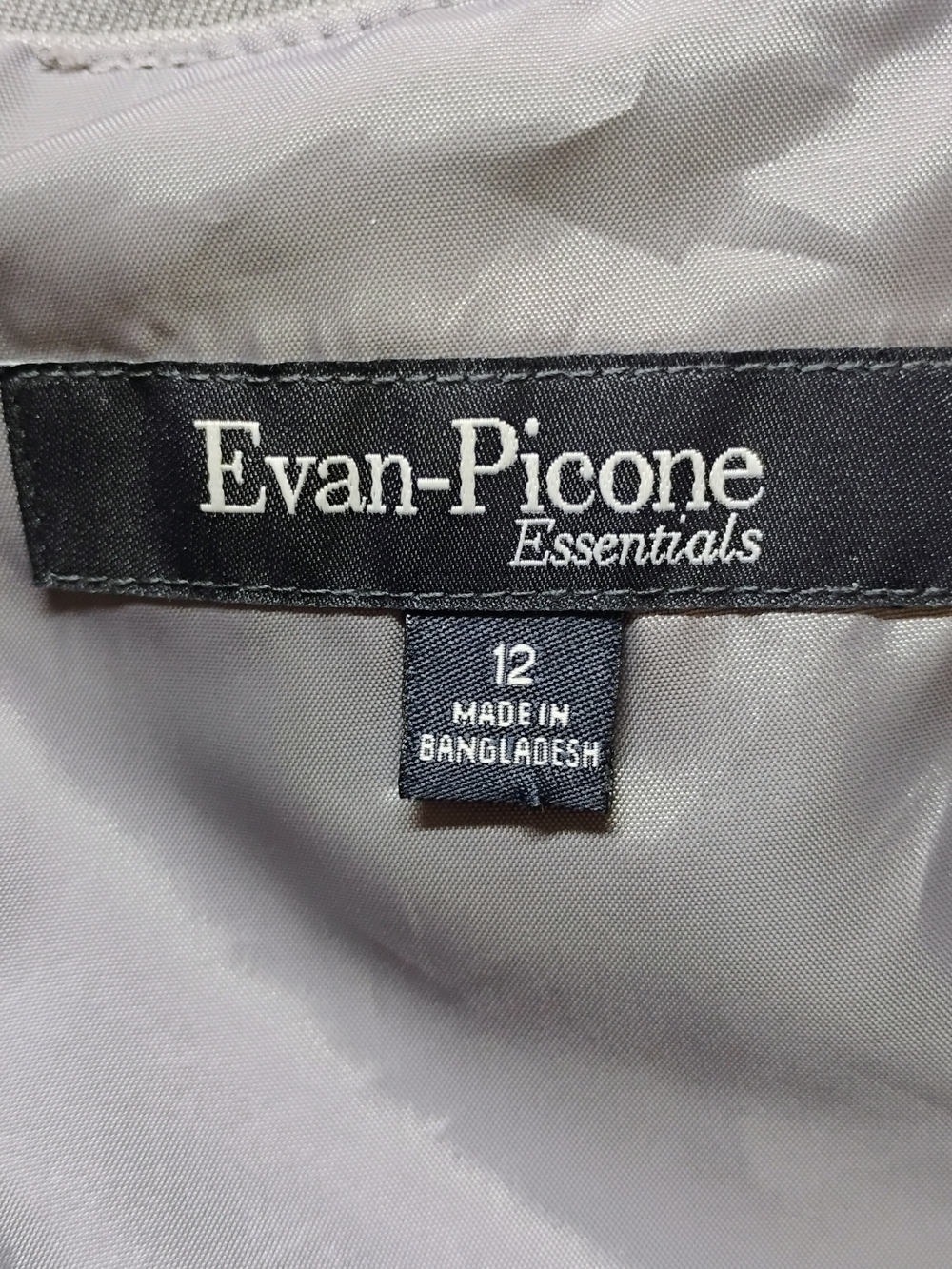 Evan Picone Sz 12 Sleeveless Gray Midi Sheath Dress Lined Career Office S - Picture 5 of 6